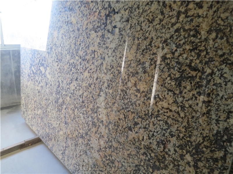 Giallo Crystal Granite Slabs & Tiles, Brazil Yellow Granite