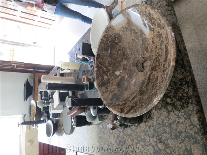 Sunny Beige Marble Basin, Beige Marble Wash Basin, Marble Sink