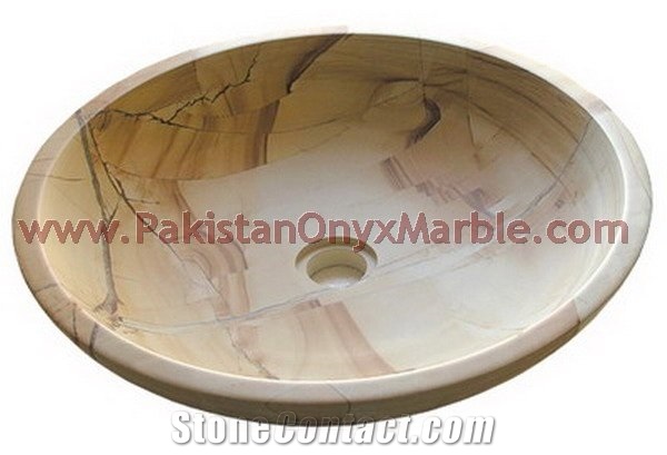 Natural Stone Teakwood Burmateak Romawood Sinks and Basins, Beige Marble Sinks & Basins