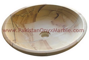 Natural Stone Teakwood Burmateak Romawood Sinks and Basins, Beige Marble Sinks & Basins