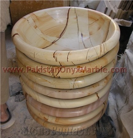 Natural Stone Teakwood Burmateak Romawood Sinks and Basins, Beige Marble Sinks & Basins