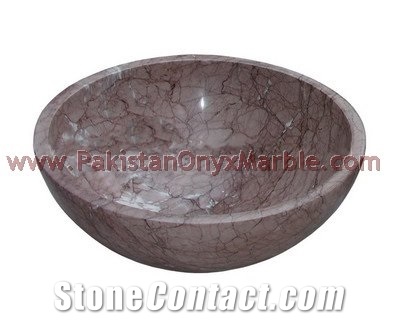 Polished Marina Pink Marble Sinks and Basins