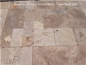 Melange Travertine Tumbled Set 4 Sizes Tiles