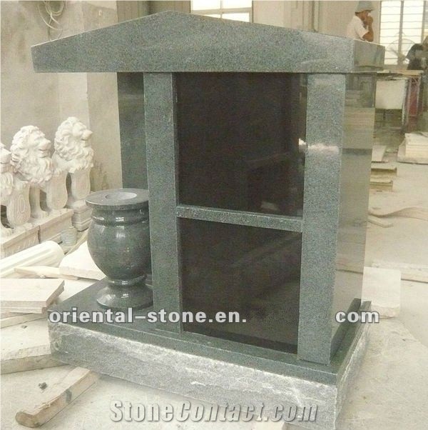 2 Niches Family Cremation Columbarium, China Grey Granite Cemetery Mausoleum, Shanxi Black Columbariums Crypts