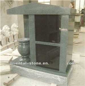 2 Niches Family Cremation Columbarium, China Grey Granite Cemetery Mausoleum, Shanxi Black Columbariums Crypts