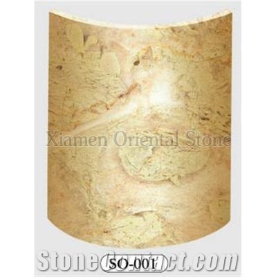 Beige Crema Anatolia Marble Roman Doric Columns, Outdoor Building Stones Architectural Pedestal Columns, Column Bases &Tops