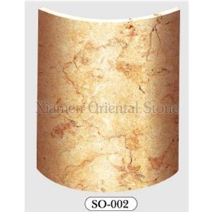 Beige Marron Marble Roman Doric Columns, Outdoor Building Stones Architectural Pedestal Columns, Column Bases & Tops