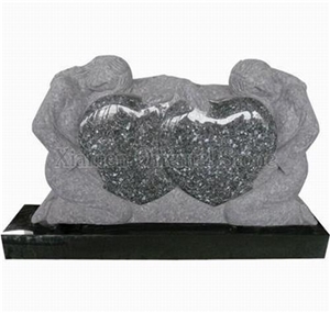 China Bally White Granite Heart Carving Headstones, Cemetery Engraved Tombstones, Western Style Single Monuments, Memorial Stone Gravestones, Custom Tombstone Monument Design