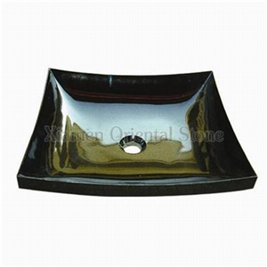 China Black Granite Bathroom Wash Sinks, Stone Rectangle Wash Basins, Vessel Sink, Shanxi Black Granite Wash Basins
