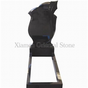 China Black Granite Cemetery Engraved Headstones Tombstones, Russia Style Single Monuments, Memorial Stone Gravestone, Custom Tombstone Monument Design