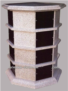 China Black Granite Round Cremation Columbarium Design, Beige Granite Cemetery Mausoleums Crypts Design, 16 Niches Columbariums