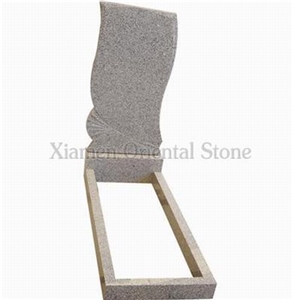 China G603 Granite Cemetery Engraved Tombstones Headstones, Memorial Single Gravestone, Russia Style Monuments, Custom Tombstone Monument Carving Design
