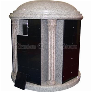 China G603 Granite Round Columbarium Design, Shanxi Black Mausoleums Round Design, Cemetery Crypts