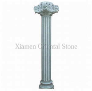China G603 Grey Granite Ionic Columns, Outdoor Corinthian Columns, Exterior Landscaping Stones Roman Sculptured Columns, Column Bases & Tops