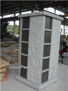 China G603 Grey Granite Natural Bushhammer Surface Cremation Columbarium, Garden Cemetery Mausoleums Crypts Design, Black Granite Niches Columbariums