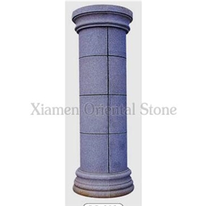 China G633 Granite Roman Sculptured Columns, Outdoor Building Stone Architectural Doric Columns, Exterior Landscaping Stone Column Bases & Tops