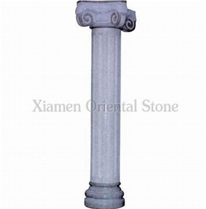 China G663 Granite Roman Sculptured Columns, Exterior Building Stones Ionic Columns, Landscaping Stones Architectural Columns, Column Bases & Tops