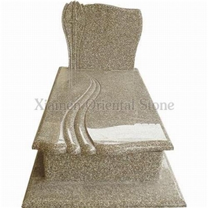 China G682 Granite Cross Engraved Headstones, Western Style Carving Cemetery Tombstones, European Single Monuments, Custom Tombstone Monument Design, Custom Memorial Gravestone