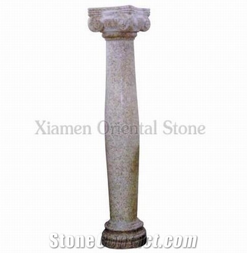 China G752 Granite Roman Sculptured Columns, Exterior Building Stones Ionic Columns, Architectural Columns, Outdoor Landscaping Stones Column Bases & Tops