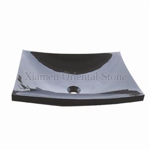 China Granite Irregular Wash Sink, Natural Stone Vessel Sinks, Bathroom Basins, Polishing Surface Basin, Hebei Black Granite Vessel Sinks
