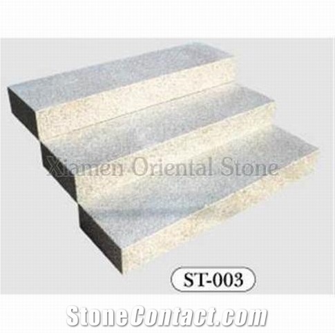 China Granite Steps Staircase, Outdoor Stone Stair Treads, Deck Stair, Indoor Stair Riser, Bally White Granite Stair Treads
