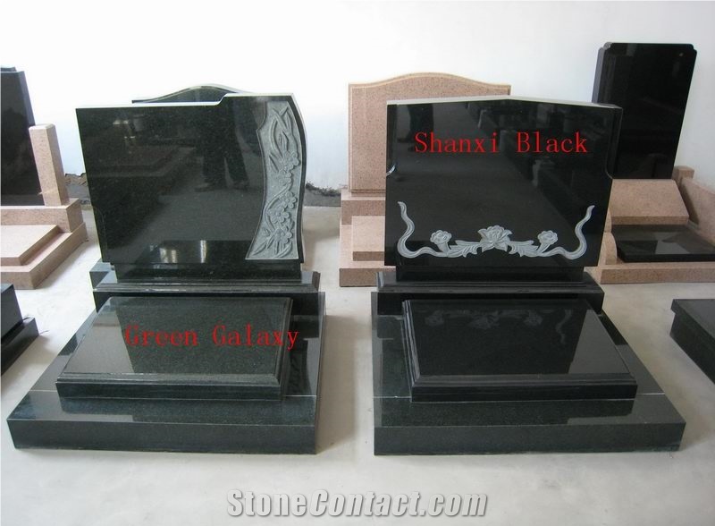 China Green Granite Cemetery Carving Headstones & Tombstones, Western American Style Single Monuments, Memorial Stone Engraved Gravestones, Custom Tombstone & Monument Design