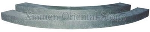 China Green Granite Outdoor Arc-Shaped Steps Staircase, Building Stones Deck Stair, Indoor Stair Treads, Stair Riser