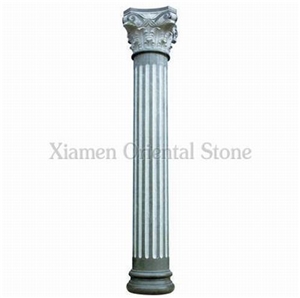 China Grey Granite Corinthian Columns, Exterior Landscaping Stones Roman Sculptured Columns, Architectural Columns, Column Bases & Tops