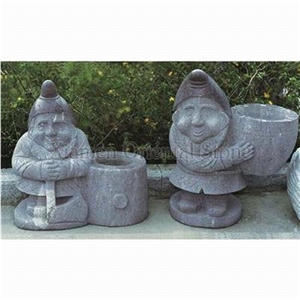 China Grey Granite Garden Landscaping Stones Flower Pots, Exterior Sculptured Flower Pot, Outdoor Flower Stand, Flower Vases, Planter Pots, G603 Grey Granite Flower Stand