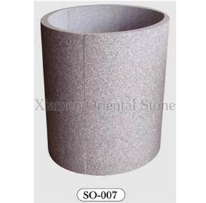 China Padang Light Granite Roman Architectural Columns, Exterior Building Stones Doric Columns, Column Bases & Tops