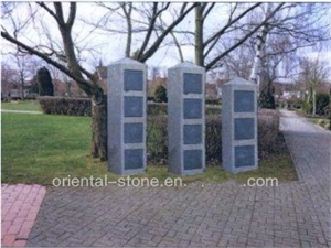 China Red Granite Irregular Style Cremation Columbariums, Garden Outdoor Cemetery Mausoleums Crypts Design, Grey Granite Niches Columbariums Project