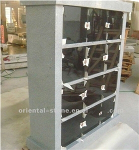 China Shanxi Black Granite Cremation Columbarium Design, 12 Niches Cemetery Mausoleums, G603 Granite Columbariums Crypts