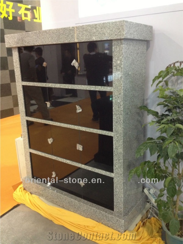 China Shanxi Black Granite Cremation Columbarium Design, 12 Niches Cemetery Mausoleums, G603 Granite Columbariums Crypts