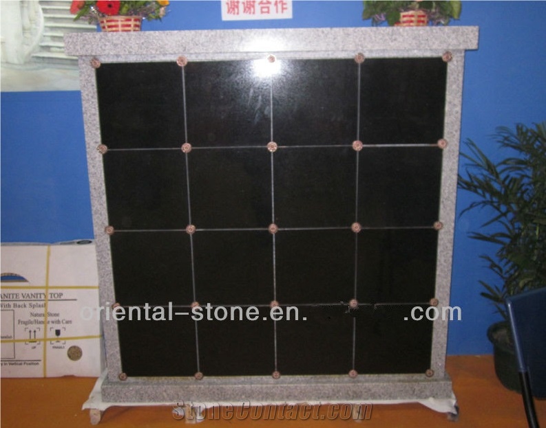China Shanxi Black Granite Cremation Columbarium Design, Cemetery Mausoleums Crypts, 16 Niches G603 Columbariums
