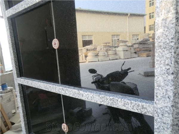 China Shanxi Black Granite Cremation Columbarium Design, Grey G603 Cemetery Mausoleum Crypts Design, 24 Niches Columbariums