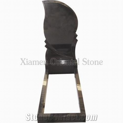 China Shanxi Black Granite Engraved Headstone Tombstones, Cemetery Russia Style Single Monuments, Memorial Carving Gravestone, Natural Stone Custom Tombstone Monument Design