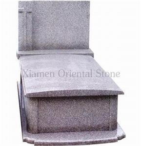G633 Grey Granite Cemetery Cross Carving Tombstones, Western Style Monuments, Engraved Headstones, Stone Gravestone, Tombstone Monument Design