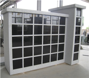 Grey G603 Granite Rectangle Style Cremation Columbarium, Black Stone Cemetery Mausoleums Crypts Design for Outdoor, Niches Urn Columbariums, Shanxi Black Granite Cremation Columbarium