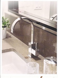 Quartz #4350 Brown Bathroom Vanity Tops Quartz Stone Vanity Tops Artificial Stone Tops