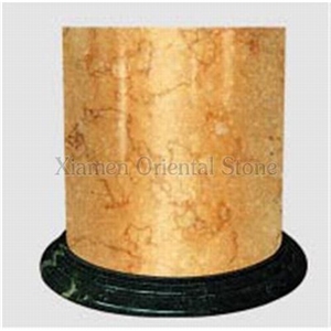 Screw Cream Marble Roman Architectural Columns, Outdoor Building Stones Column Bases & Tops, Exterior Doric Columns Screw Cream Marble Roman Architectural Columns, Outdoor Building Stones Column Bases & Tops, Exterior Doric Columns