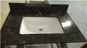 Tan Brown Granite Vanity Top Bathroom Top Counter Tops Brown Granite Rectangular Sink Hole Cut Out Vanity Tops