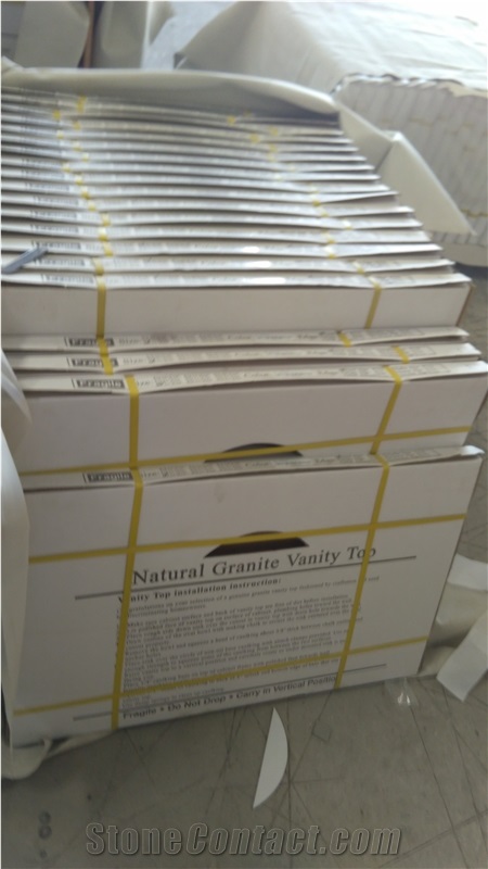Tan Brown Granite Vanity Top Bathroom Top Counter Tops Brown Granite Rectangular Sink Hole Cut Out Vanity Tops