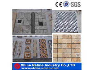China Hot Sell Travertine Mosaic, Floor Mosaic, Wall Mosaic,Panel Split Face Mosaic