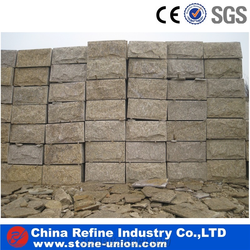 Chinese Factory Direct Sales Cheap Mushroom Stone, Grey Split Face Slate Mushroom Landscaping Stones,Garden Wall Stone
