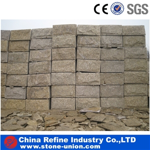 Chinese Factory Direct Sales Cheap Mushroom Stone, Grey Split Face Slate Mushroom Landscaping Stones,Garden Wall Stone