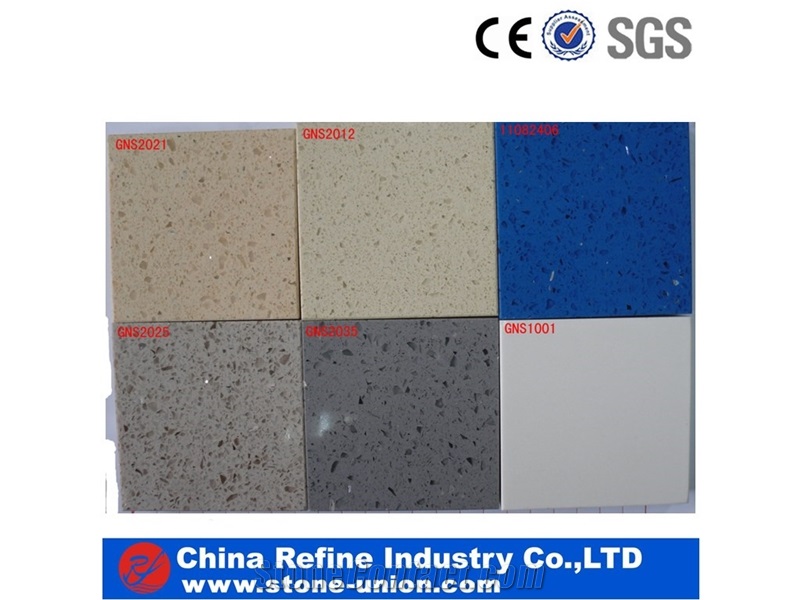 Colorful Artificial Quartz Tile & Slab Quartz Stone Engineered Stone , Landscaping Quartzite Stone Tiles and Wall Panel