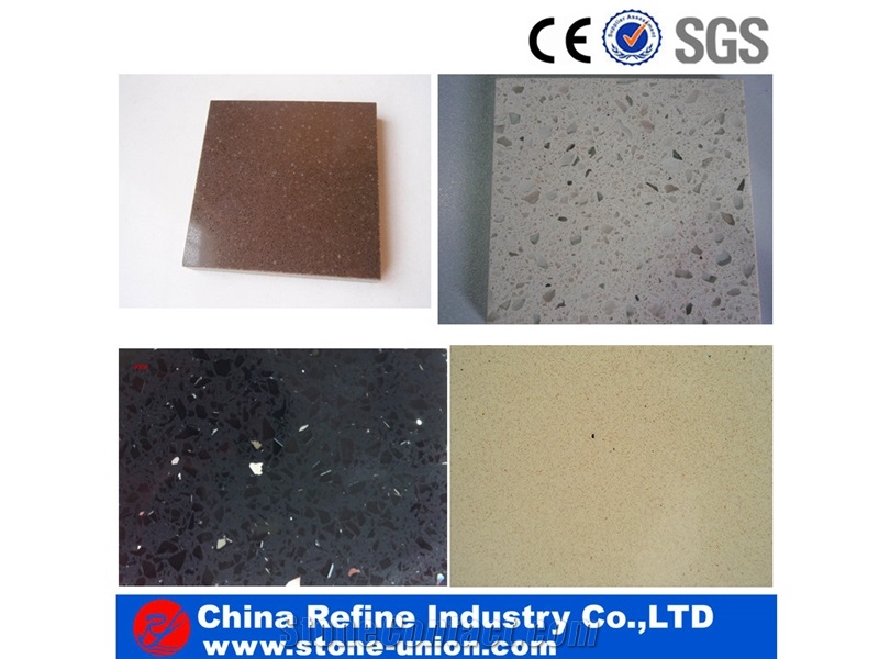 Colorful Artificial Quartz Tile & Slab Quartz Stone Engineered Stone , Landscaping Quartzite Stone Tiles and Wall Panel
