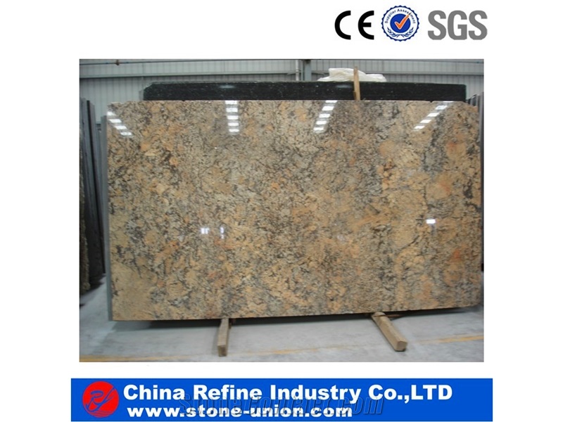 High Quality Nature Crystal Yellow Granite Tiles & Slabs, Flooring Tile Wholesale