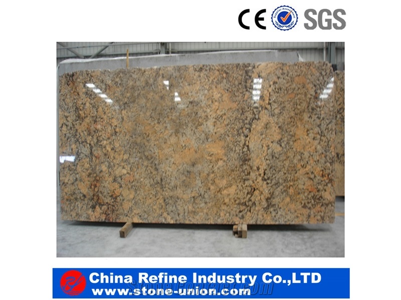 High Quality Nature Crystal Yellow Granite Tiles & Slabs, Flooring Tile Wholesale
