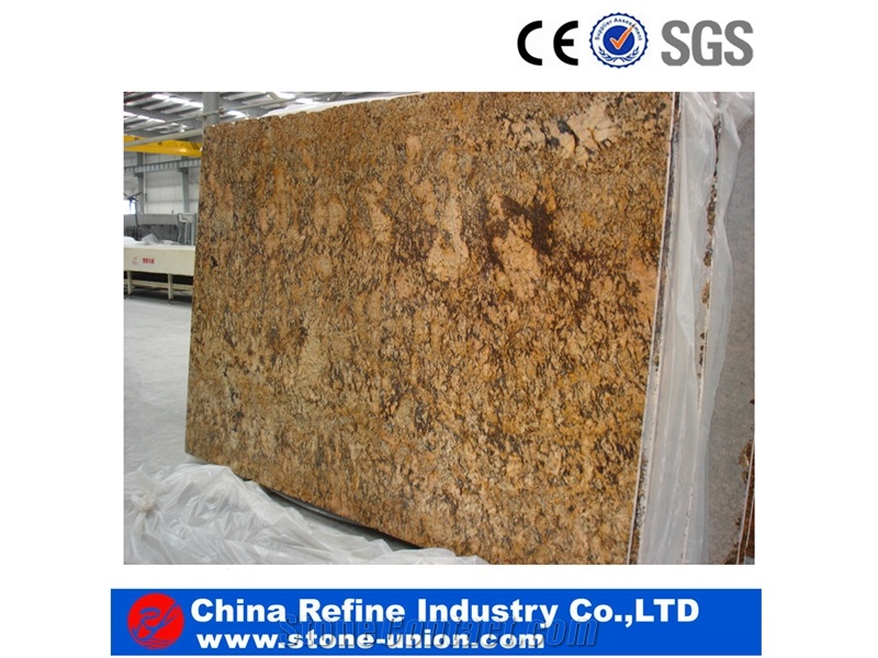 High Quality Nature Crystal Yellow Granite Tiles & Slabs, Flooring Tile Wholesale